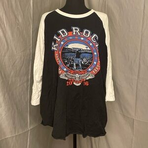 Kid Rock 2016 Black and White Graphic Tee Boston MA